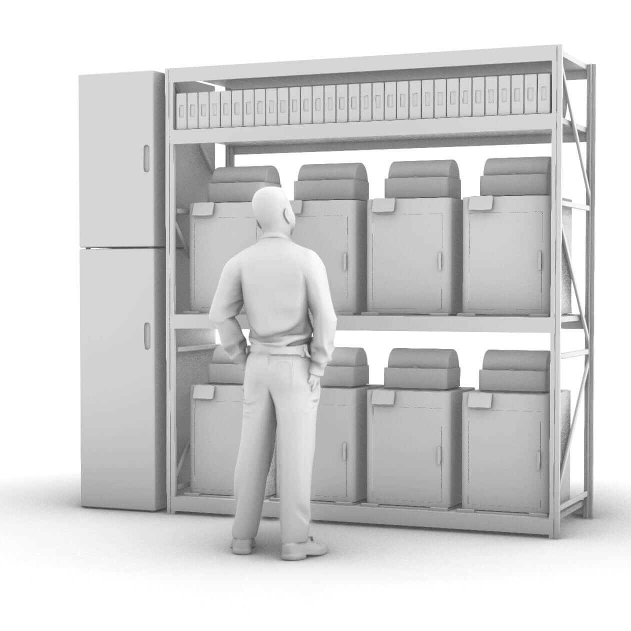 Frontansicht eines Oakiv FDM Pro Moduls 8er mit Bedienperson
